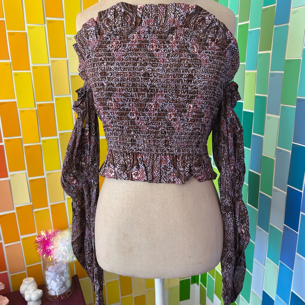 Floral Smocked Off-Shoulder Top